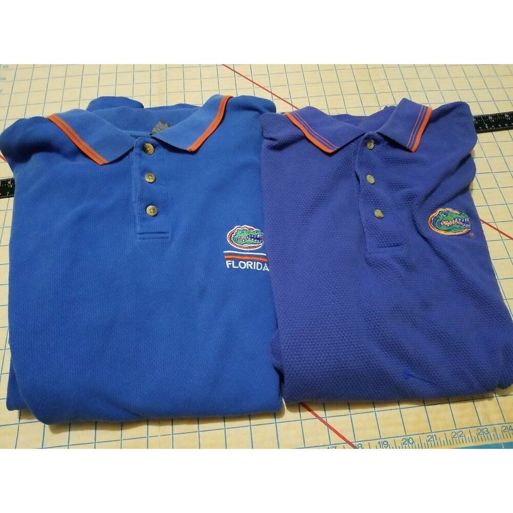 Flordia Gators Boca Classics Blue Cotton Short Sleeve‎ Polo Shirt Lot Of Two